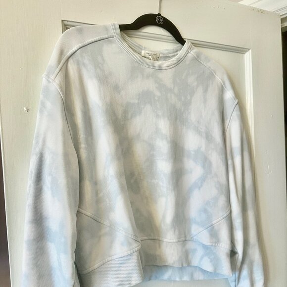 Rag & Bone Tie Dye Sweatshirt Womens M Blue Crewneck Sweater Pullover City Cloud - Picture 2 of 5